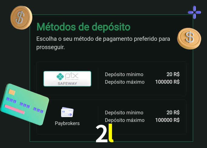 O cassino 2l oferece uma grande variedade de métodos de pagamento